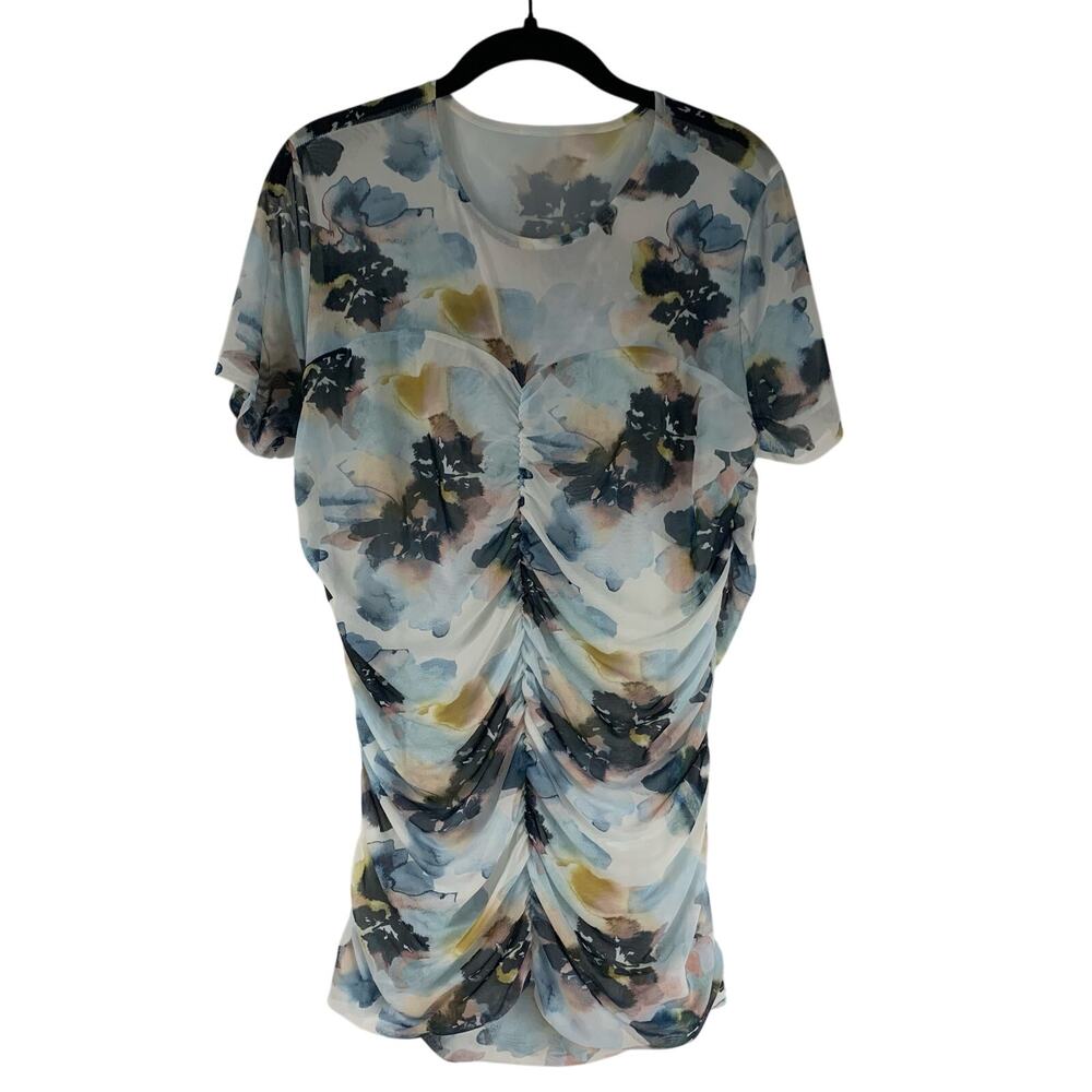 Torrid Women's Watercolor Floral Ruched Blouse Size 12 (Large)